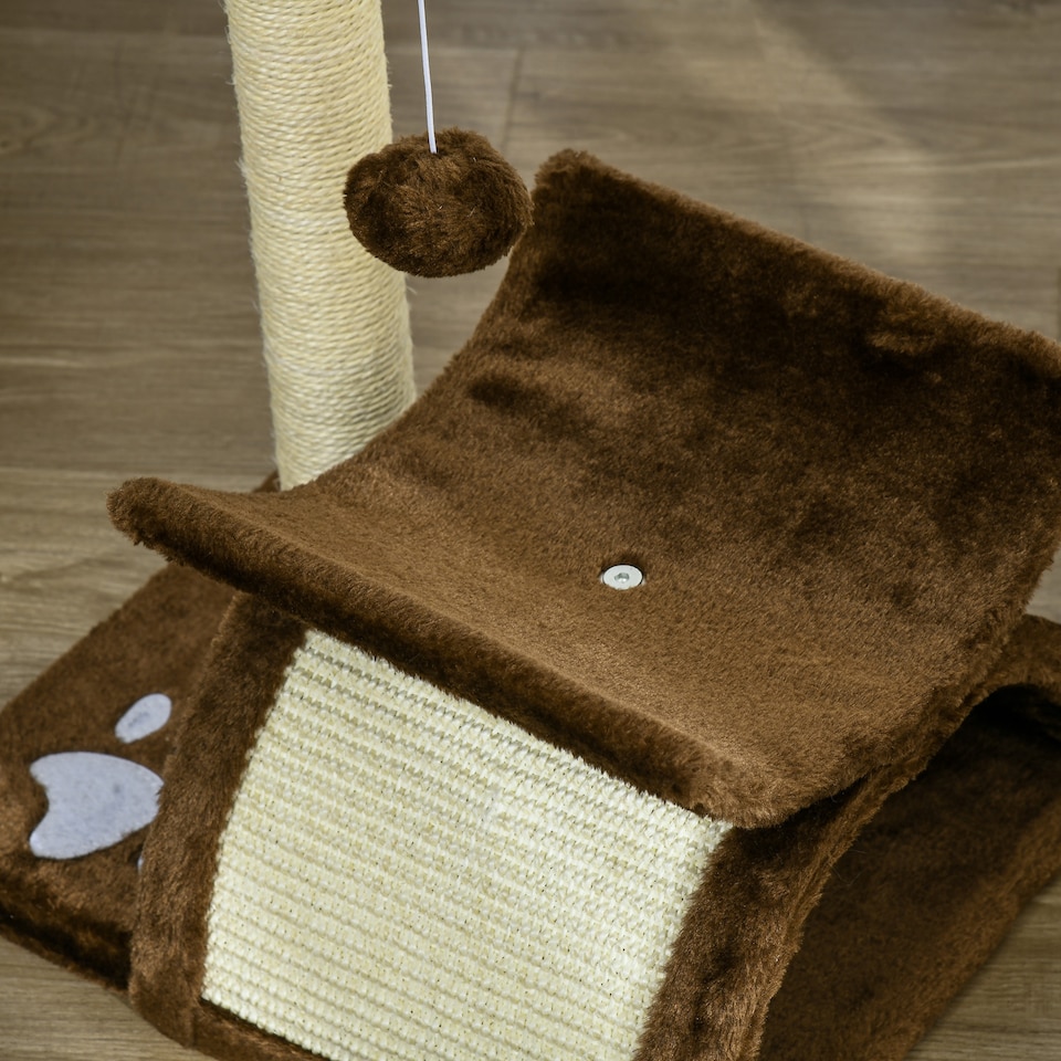 image 1 of PawHut Cat Tree Tower, Rotatable Top Bar, Sisal Post, Tunnel, Balls