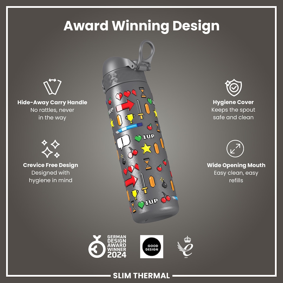 image 1 of Leak Proof Slim Water Bottle, Vacuum Insulated, 500ml (17oz)