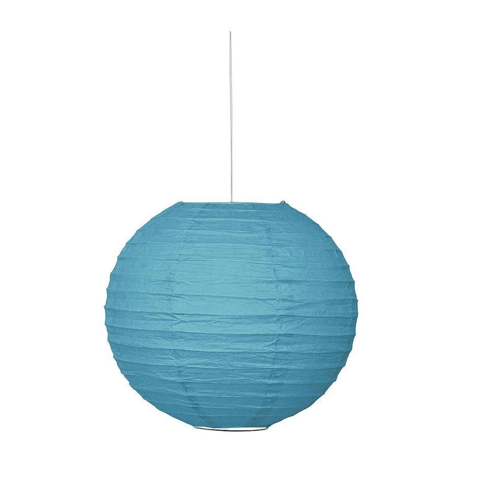 image 1 of Unique Party Paper Round Lantern - Teal - One Size