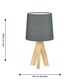 image 4 of Hubert - Natural Wooden Tripod Lamp | Brown | Grey | Medium | 1