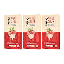Diablo No Added Sugar White Chocolate with Strawberry 75g 3 Pack