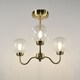image 5 of Set of 2 Totley - Antique Brass Ceiling Lights with Clear Glass Shades