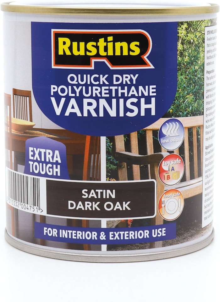 Rustins Quick Drying Polyurethane Varnish Satin Dark Oak 2.5ltr | Clear | Dark Oak | 2.5l | 1