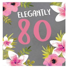 Female 80th Birthday Card