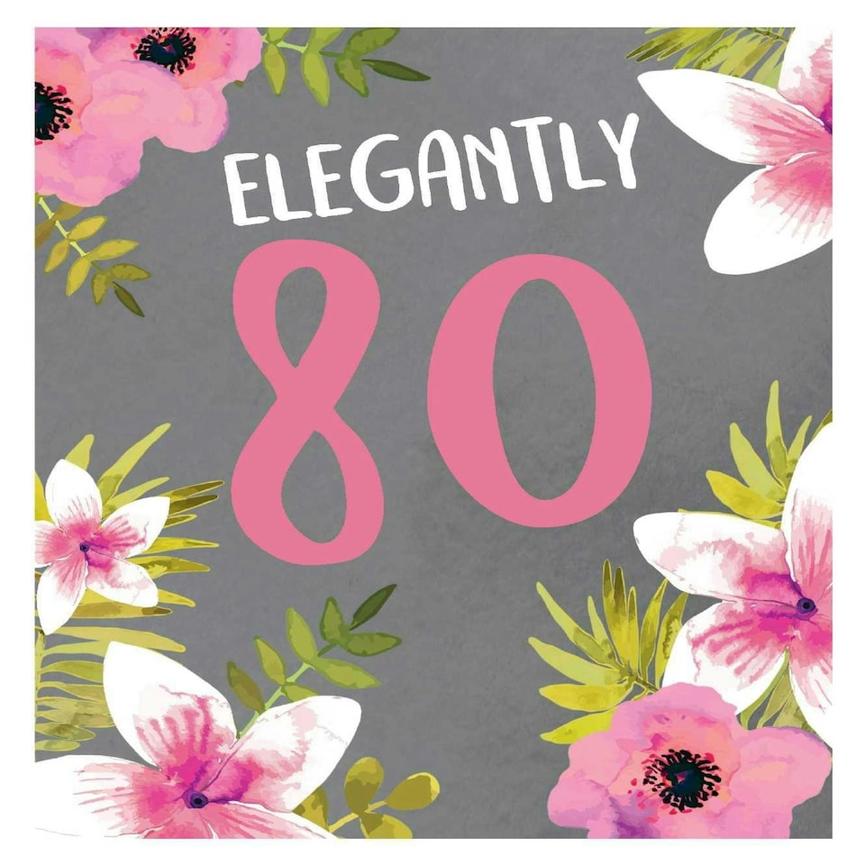 Female 80th Birthday Card