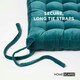 image 4 of Homescapes Set of 4 Teal Green Quilted Velvet Chair Pad - 40 x 40 cm Green