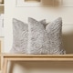 image 5 of OHS 2 x Two Tone Faux Fur Plush Cushion Covers, 45x45cm - Natural