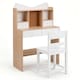 image 1 of COSTWAY Wooden Kids Study Desk and Chair Set