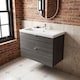 image 3 of Balterley Alrewas Contemporary 2 Drawer Wall Hung Vanity Unit with Basin, Anthracite Woodgrain, 800mm