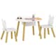 image 1 of AIYAPLAY 3 Pieces Toddler Table and Chair Set w/ Centre Mesh Bag, White