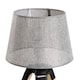 image 8 of HOMCOM Wooden Tripod Table Lamp for Side, Desk or End Table with E27 Bulb Base Grey Shade