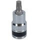 image 2 of T45 Torx / Star Male Bit Sockets 1/2" Drive 3pc 55mm Chrome Vanadium CRV