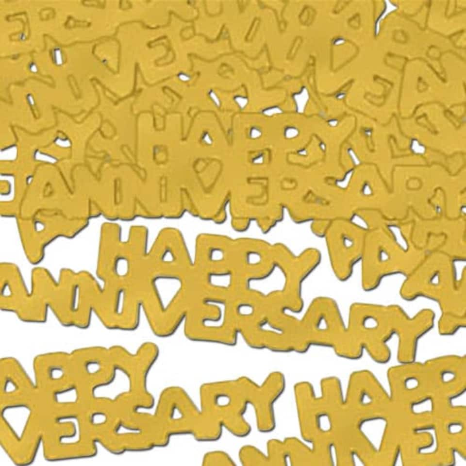 Golden Happy Anniversary Embossed Confetti - 14 Grams