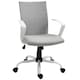 image 1 of Vinsetto Office Chair Linen Swivel Computer Desk Chair Home Study Task Chair with Wheels, Arm, Adjustable Height, Light Grey