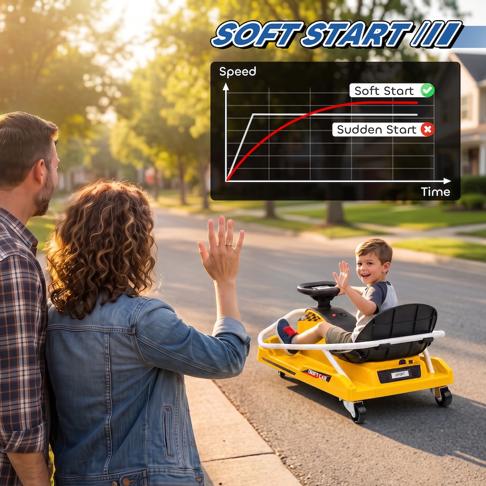 image 1 of AIYAPLAY 24V Electric Go Kart for Kids with Drift Mode, Soft Start