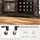 image 5 of COSTWAY Wine Bar Cabinet Liquor Buffet Sideboard with Wheels Brown