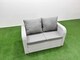 image 4 of Fimous PE Rattan Garden Furniture Set Adjustable Chair Sofa Double Love Seat 2 Seater Sofa Lounge Set Square Coffee Table 2 Big Footstool Side Table Light Grey