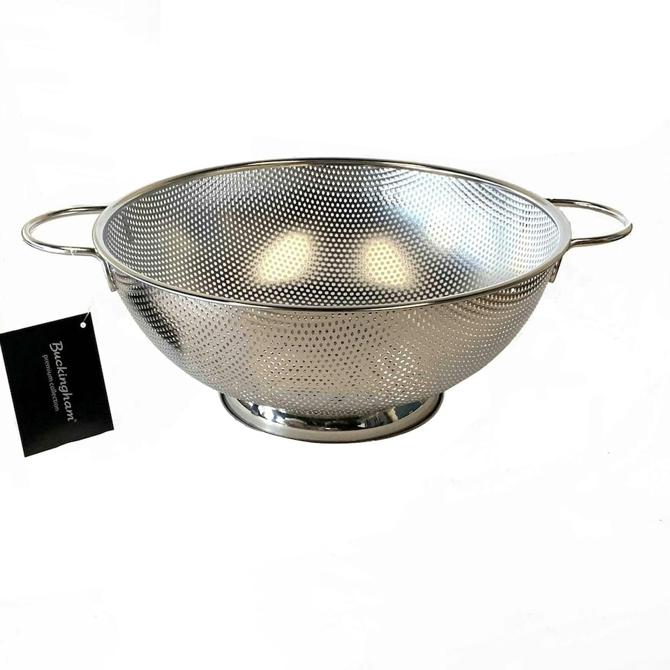 image 1 of Buckingham Stainless Steel Micro-perforated Deep Colander / Strainer 31.5 cm