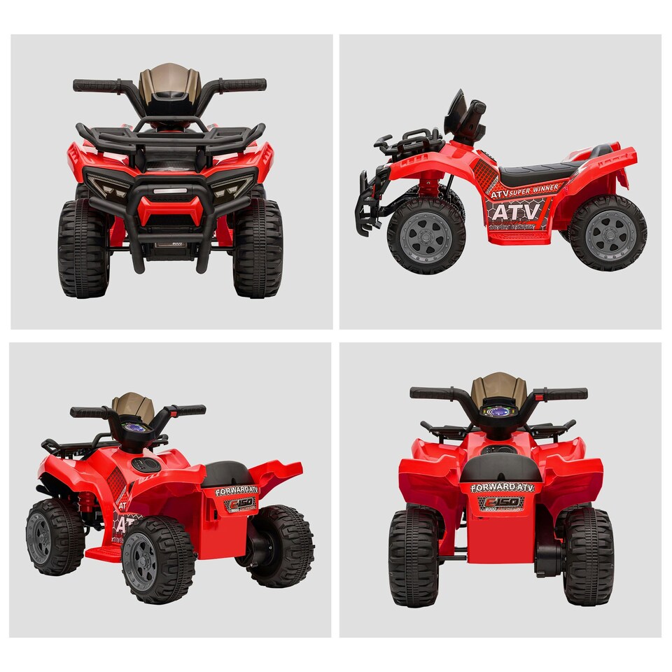 image 1 of HOMCOM 6V Kids Electric Ride on Car Toddler Quad Bike ATV for 18-36 month Red