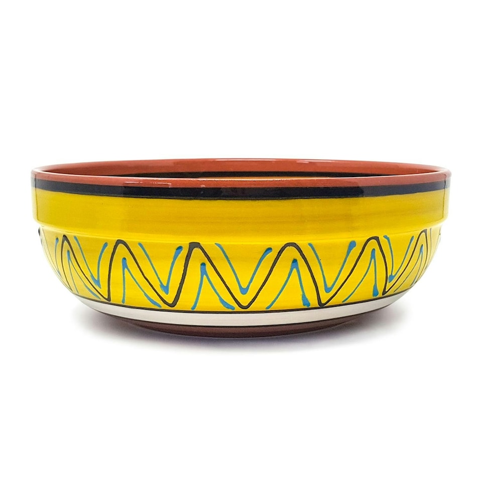 image 1 of Verano Spanish Ceramics Fiesta Deep Salad Bowl - 26cm Yellow | Yellow | 1