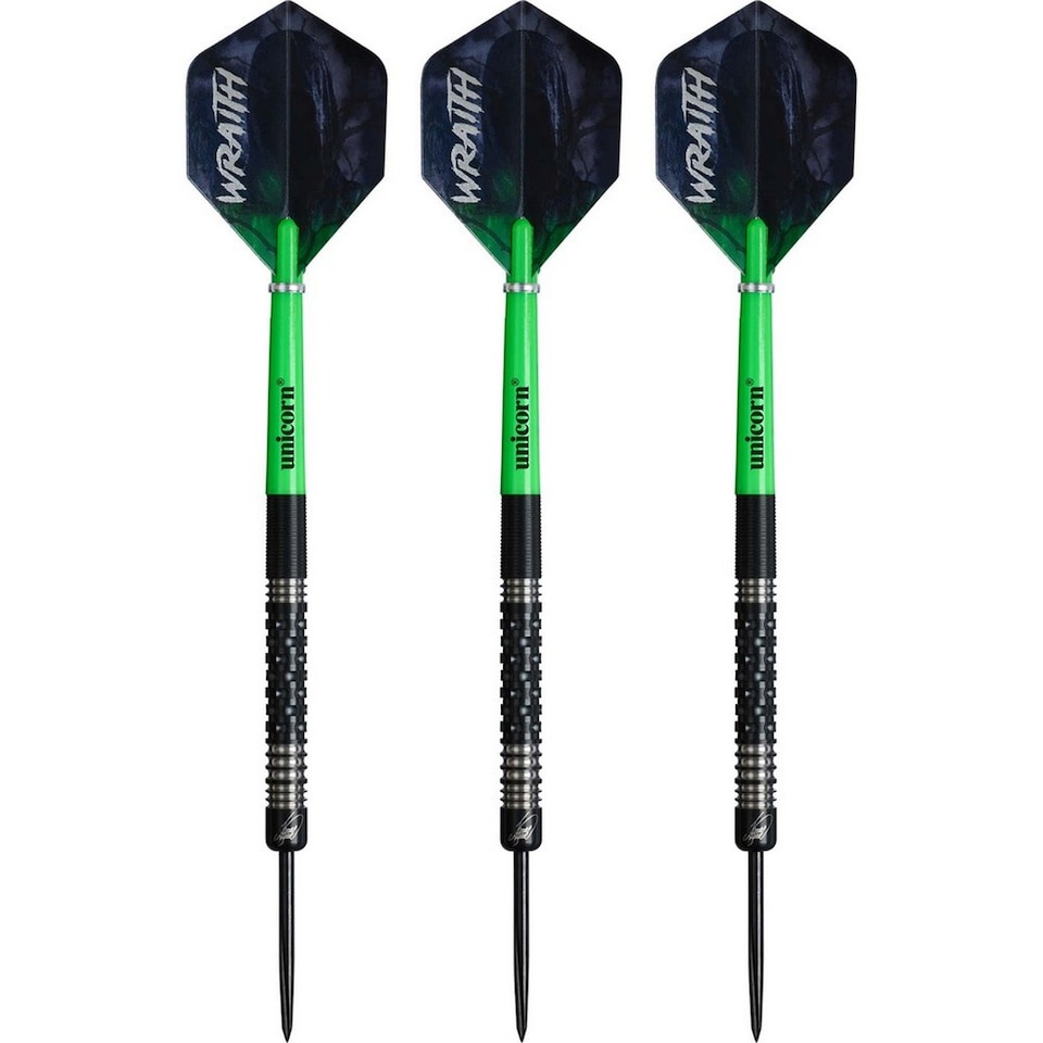 image 1 of Unicorn Wraith Wade Tungsten Darts | Black | Black/Green | 20g | 1