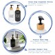 image 2 of Harbour Housewares 2pc Glass Hand & Dish Soap Dispenser Set with Ceramic Tray - 500ml - White/Black