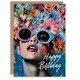 image 1 of Floral Headdress Portrait Sunglasses Woman Her Birthday Card