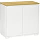 image 1 of HOMCOM Sideboard Living Room Cabinet with Double Door Cabinet Adjustable Shelf White | Natural