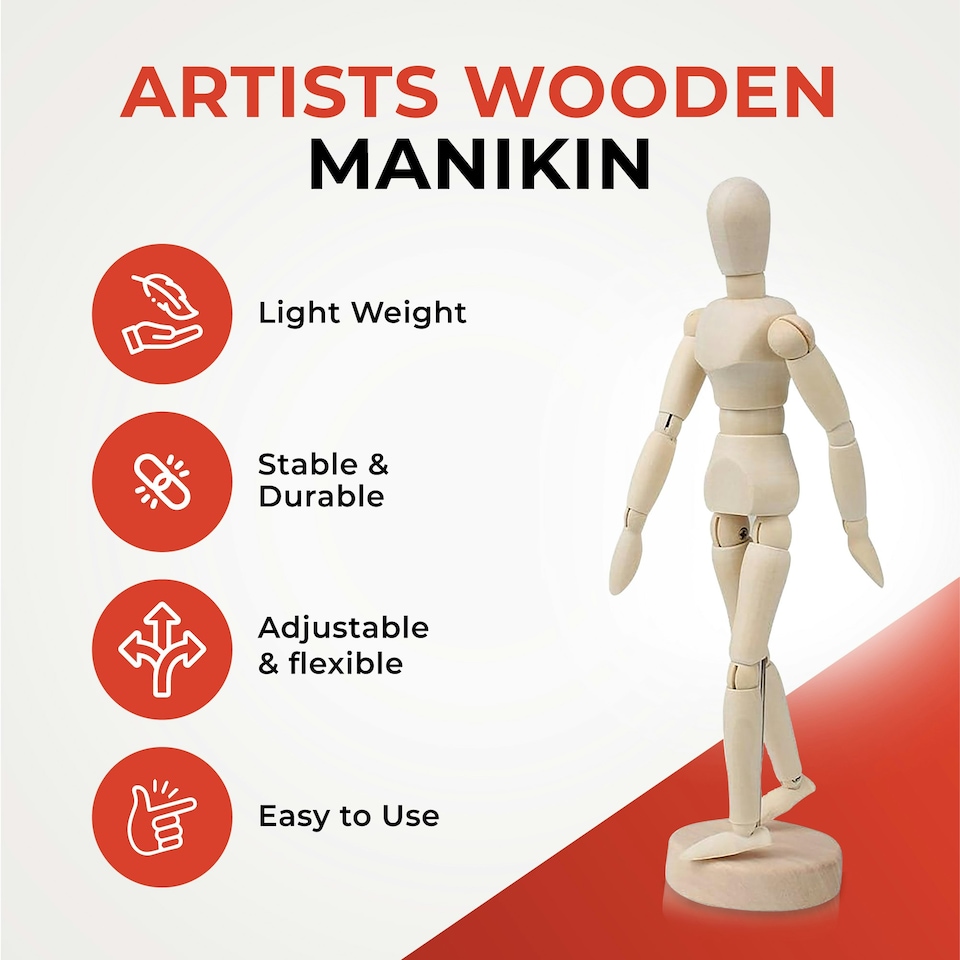 image 1 of Janrax Set of 3 - 5.5" Artists Figure - 14cm Male Manikin Wooden Art Mannequin