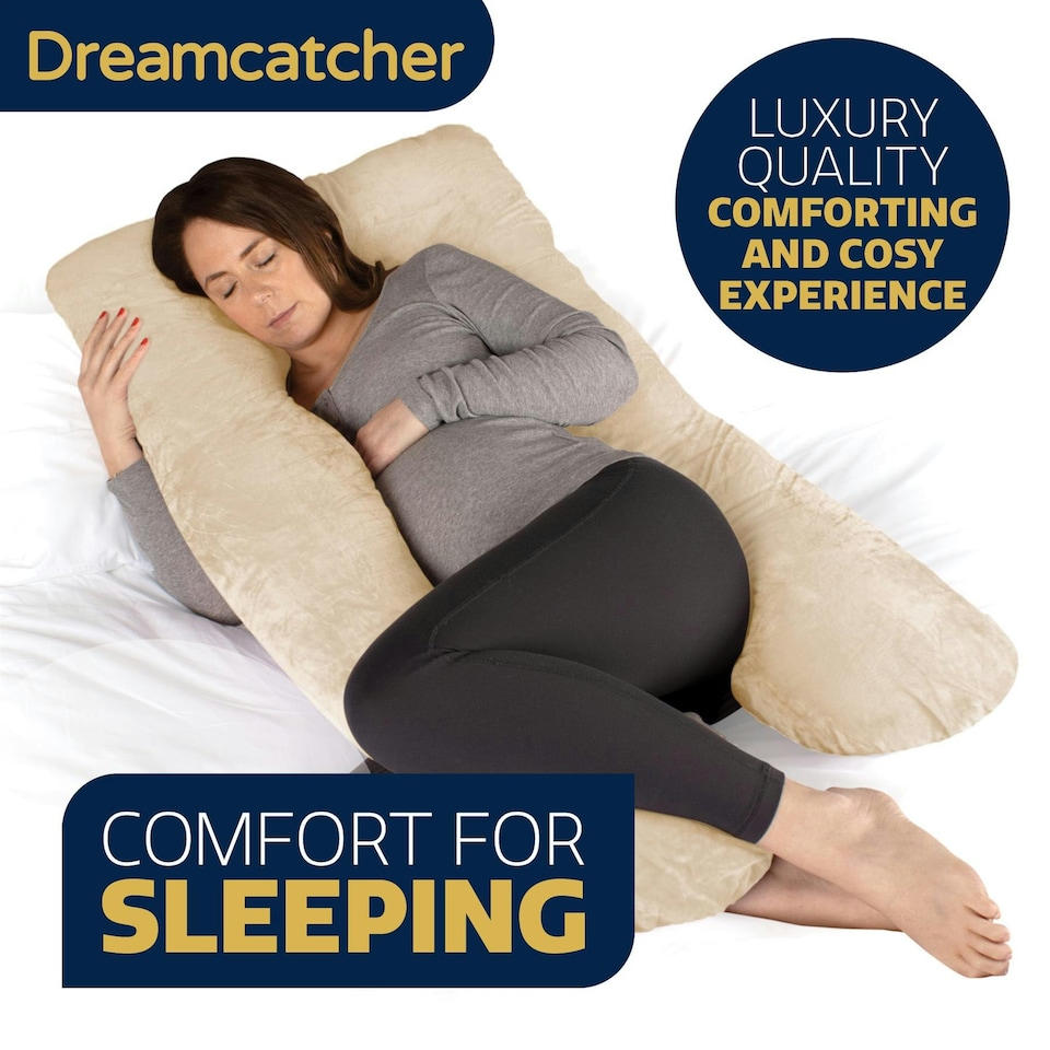 image 1 of Dreamcatcher U-Shaped Pregnancy Pillow Maternity Nursing Support Cushion Cream | Cream | Cream | One Size | 1