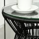 image 6 of Outsunny PE Rattan End Table, Round Hollow Drum Design Side Table, Black