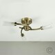 image 2 of ValueLights 3 Way Spiral Flush Antique Brass Effect Ceiling Light Fitting With Glass Shades