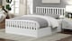 image 2 of 4ft6 Double White Wood Wooden Ottoman Gas Lift Up Storage Bed Frame Bedstead | White | White | Double