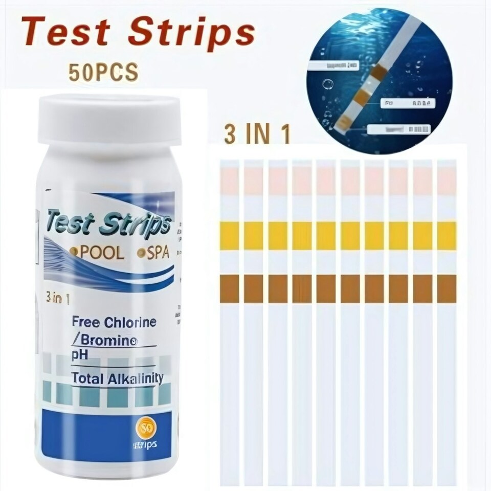 50PCS Chlorine Dip Test Strips Hot Tub SPA Swimming Pool PH Tester Paper set