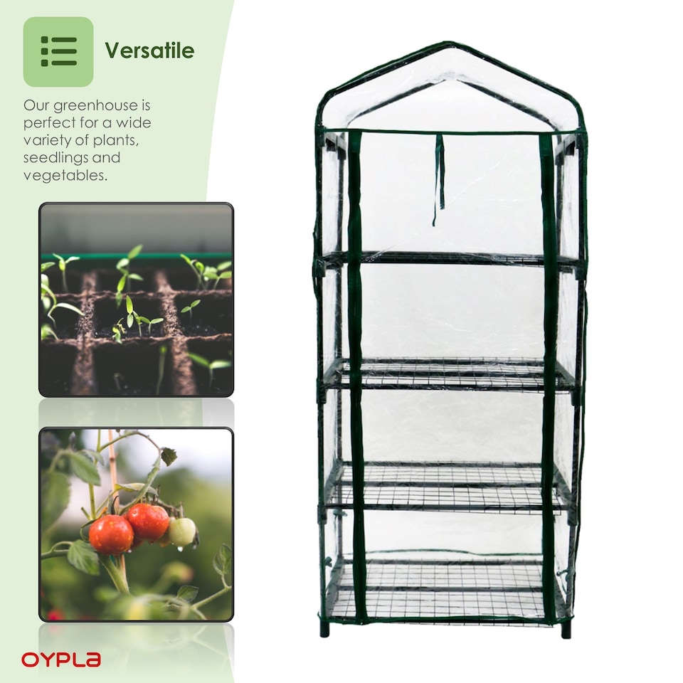 image 1 of 4-Tier Mini Growhouse Garden Greenhouse