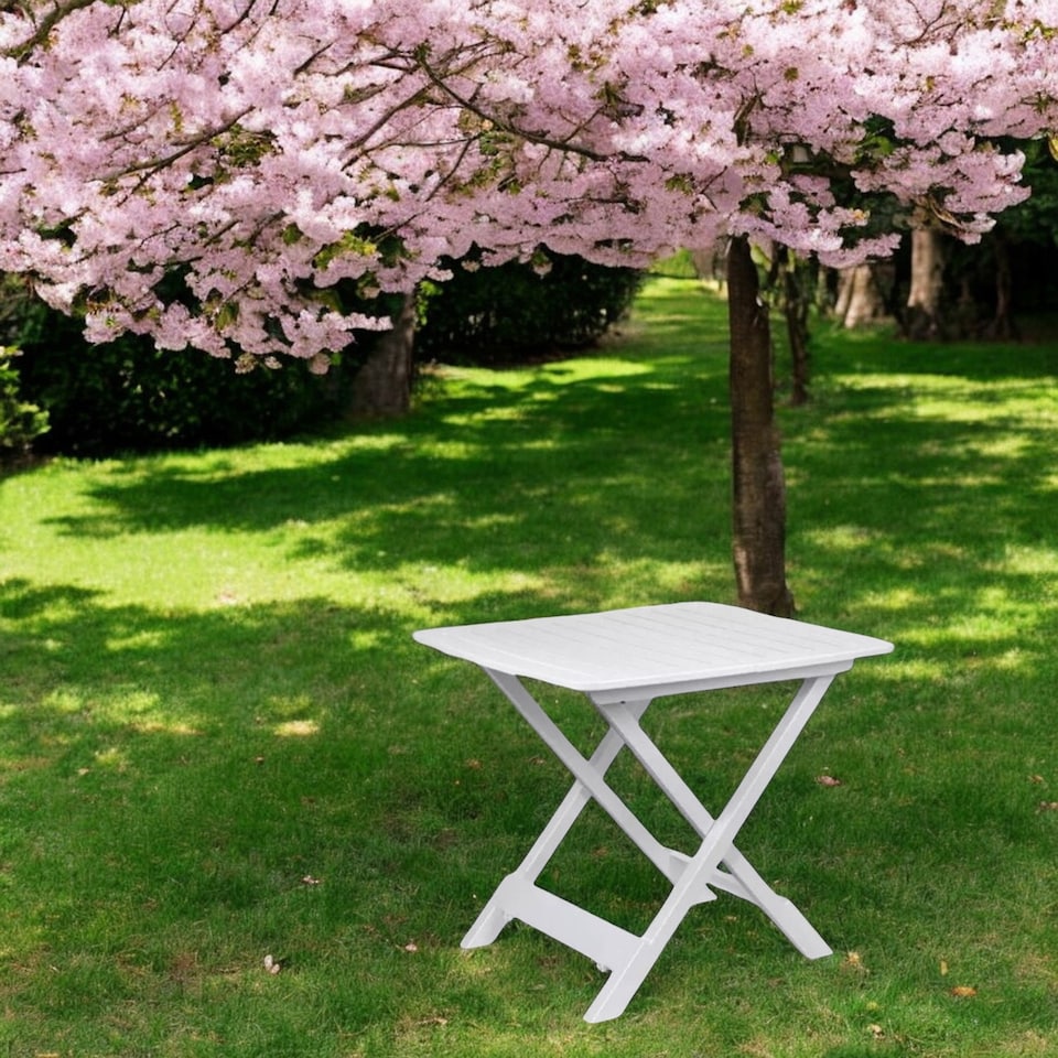 image 1 of Portable Folding Camping Picnic Table | White | 1
