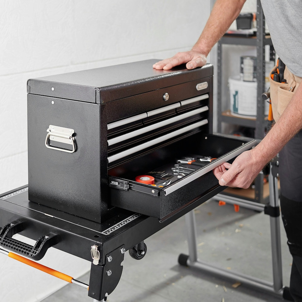 image 1 of VonHaus Topchest Tool Box  with Carry Handle & Anti-Slip Drawers