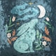 image 3 of Something Different Midnight Hare Square Cushion - Blue - One Size Blue