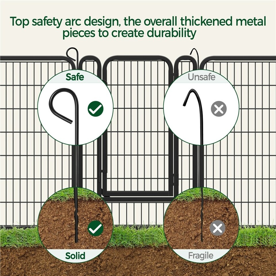image 1 of Yaheetech 8-Panel Metal Dog Playpen, 68 × 100 cm Black