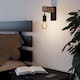 image 1 of EGLO Townshend Black Metal & Natural Wood Wall Light - Vintage Industrial Style (D) 21.5cm