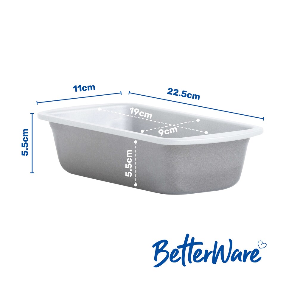 image 1 of BetterWare Air Fryer Accessories Set of 2 x 22.5cm Rectangular Tins Silver/Pewter