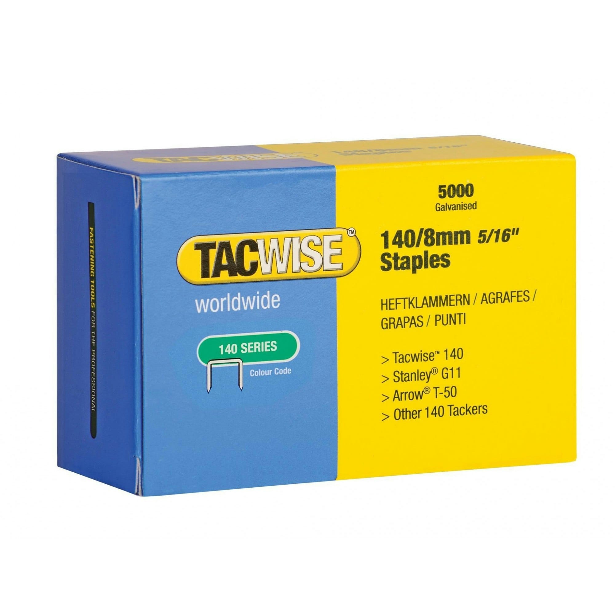 Tacwise 140 Series Galvanised Staples - Galvanised - 8mm Pack 5000