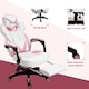 image 6 of Vinsetto Gaming Chair Ergonomic Reclining Manual Footrest Wheels Stylish Pink