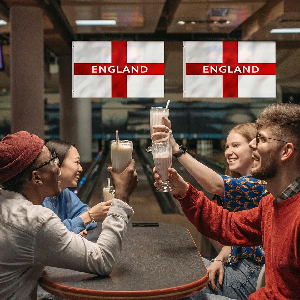 image 1 of 5ft x 3ft England Printed St George Cross National Flag with 2 Eyelets