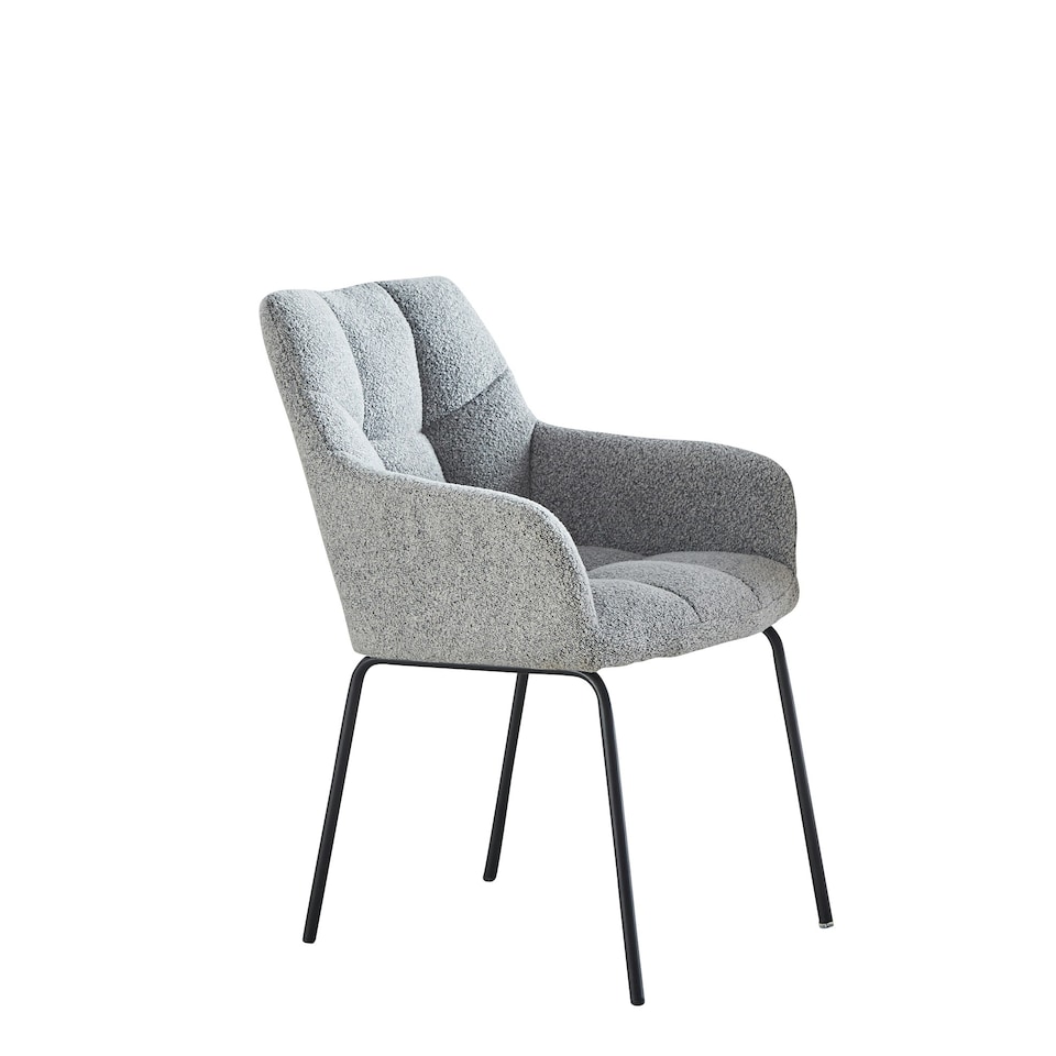 image 1 of Set of 2 Maranello Fabric Dining Chairs - Light Grey
