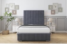 Sloomy Langston Steel Plush Bed Frame With Mattress With 50" Upholstered Headboard 2'6 Small Single