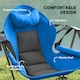 image 4 of Outsunny Hammock Camping Chair Set of 2, Adjustable Back Camp Chair Blue