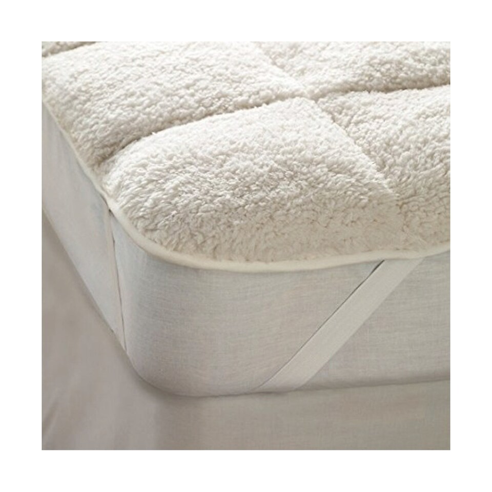 image 1 of Ezysleep Sherpa Fleece Reversible Mattress Enhancer Topper Extra Warm | Copper