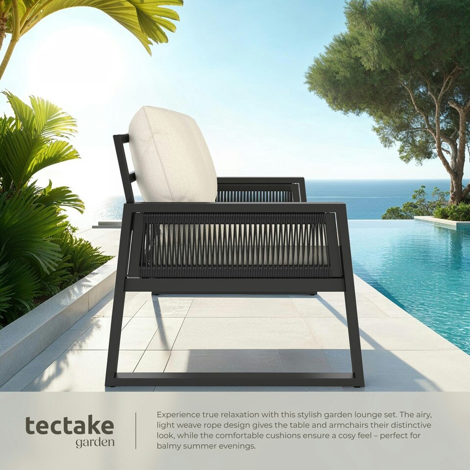 image 1 of Garden Furniture Set Captive - aluminium frame, elastic cord sides - Sofa, Table