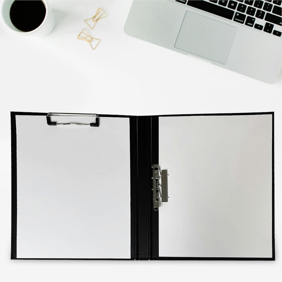 image 1 of White A4 Clipboard Document Clamp File Folder